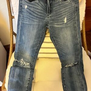 Blank NYC Distressed Blue Skinny Jeans